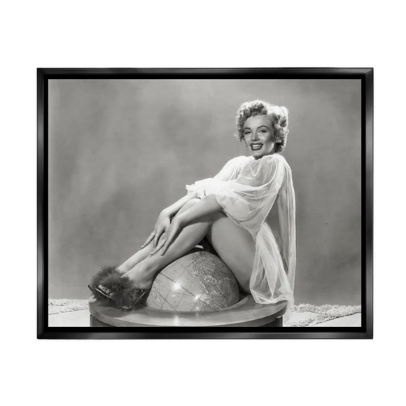 Marilyn Monroe  Marabou Slippers  Framed Vintage Wall Decor - Picture 1 of 1